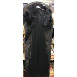 LADIES BLACK GINA FRATINI SIZE 10 EVENING DRESS WITH FEATHER BOLERO