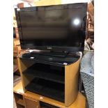 SONY BRAVIA TV ON BLACK SMOKED GLASS MODERN MEDIA STAND