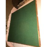 TWO BAIZE TOPPED FOLDING GAMES TABLES