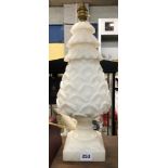 ALABASTER CARVED PINEAPPLE TABLE LAMP