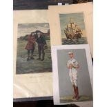 VANITY FAIR SPY PRINT BY WALTER J BUCKMASTER, ONE OLD PRINT 'THE FIRST TEE',