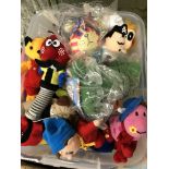 TUB OF MCDONALDS HAPPY MEAL PLUSH TOYS INCLUDING SOOTY, DOUGAL, RUPERT,