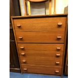 1970S TEAK SIX DRAWER CHEST