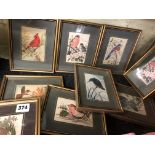 SELECTION OF CASH'S WOVEN SILK PICTURES OF BIRDS AND WILDLIFE