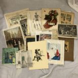 EPHEMERA - BOX FILE CONTAINING EARLY 20TH CENTURY PRINTED BOOK PLATES AND ADVERTISING POSTERS