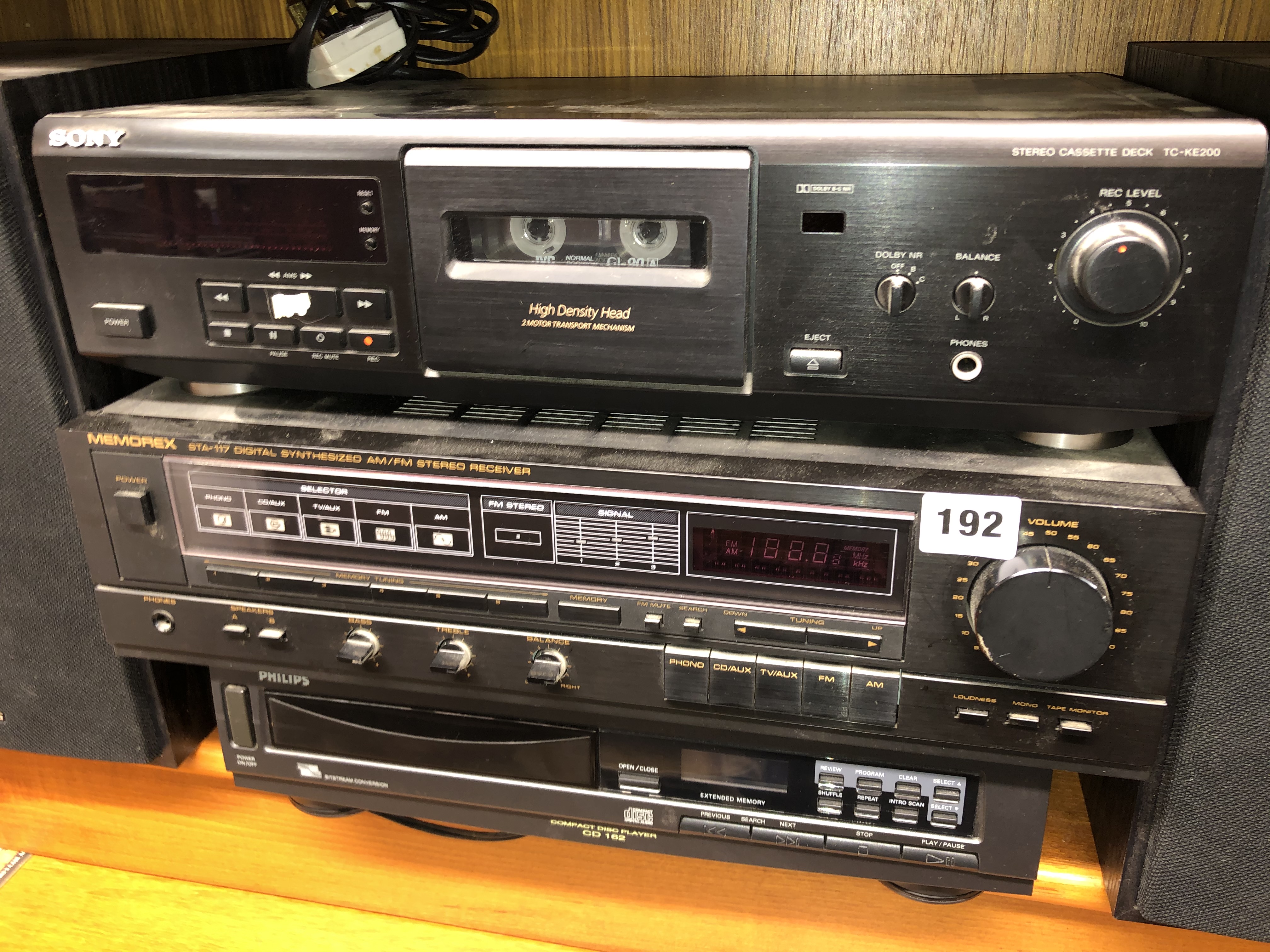 SONY STEREO CASSETTE DECK, PHILLIPS CD PLAYER, - Image 2 of 2