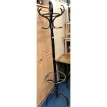 EBONISED BENTWOOD HAT AND COAT STAND
