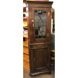 MAHOGANY ASTRAGAL GLAZED CORNER CABINET