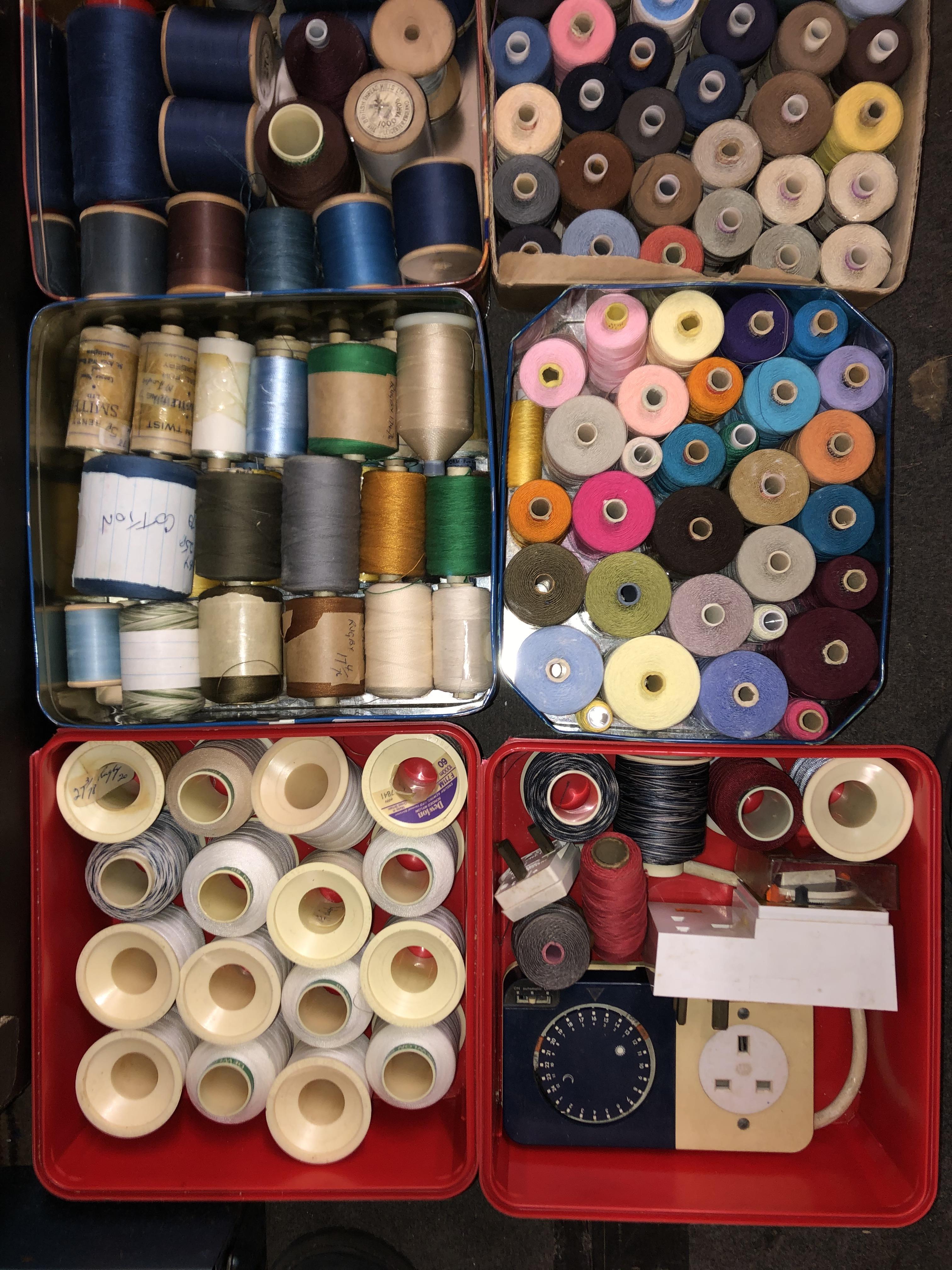 BOXES AND TINS OF REELS OF COTTON AND YARN - Image 3 of 3