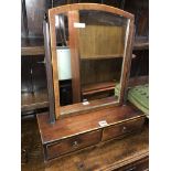 REGENCY MAHOGANY INLAID AND BOX STRUNG TOILET MIRROR