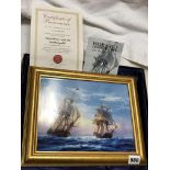 DAVENPORT LIMITED EDITION HORNBLOWER AND INDEFATICABLE PLAQUE BY ROBERT TAYLOR