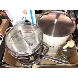 STAINLESS STEEL PANS, FISH POACHER,