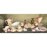 BURLEIGH COFFEE SERVICE, DECORATIVE FLORAL ENCRUSTED ORNAMENTS,