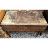 19TH CENTURY MAHOGANY PEMBROKE TYPE TABLE ON RING TURNED LEGS