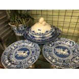 BLUE AND WHITE TUREEN AND COVER,
