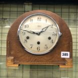 OAK CASED MANTEL CLOCK