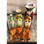 BESWICK SEATED TRIO OF DOGS NO.