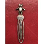 925 SILVER ARTICULATED TEDDY BEAR FINIAL BOOKMARK