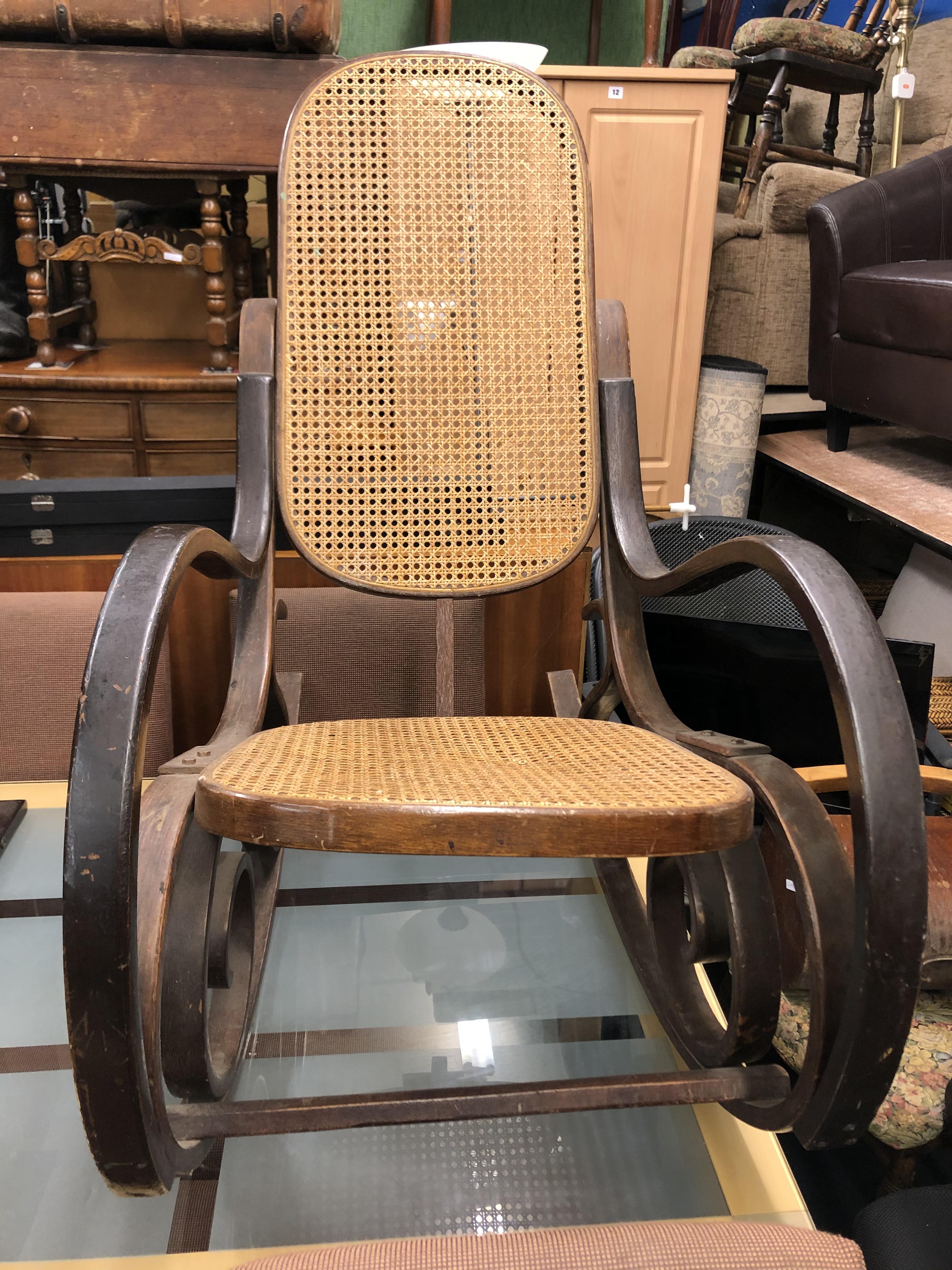 THONET STYLE BENTWOOD ROCKING CHAIR - Image 2 of 4