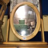 PINE OVAL TOILET MIRROR AND PINE CD STORAGE TOWER