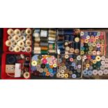 BOXES AND TINS OF REELS OF COTTON AND YARN
