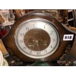 OAK CASED MANTEL CLOCK