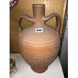 TERRACOTTA TWIN HANDLED OVOID WATER VESSEL