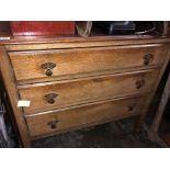 OAK THREE DRAWER CHEST