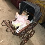 DOLLS PRAM AND SMALL DOLL