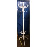 WHITE PAINTED BENTWOOD HAT AND COAT STAND