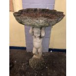 CHERUB FIGURAL BIRD BATH