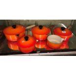 LE CREUSET ORANGE PAN SET