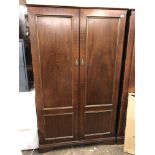 PAIR OF MAHOGANY WARDROBES (HEIGHT= 183CM, DEPTH= 60CM,