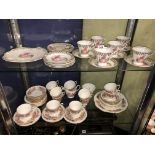 BONE CHINA PINKY TEA SERVICE AND COLCLOUGH FLORAL TEA SERVICE