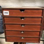 TWO FIVE DRAWER PEN DISPLAY CHESTS