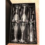 FIVE THOMAS WEBB CUT GLASS WINE GOBLETS