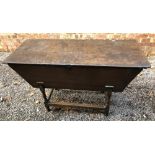 18TH CENTURY OAK DOUGH BIN WITH ALTERATIONS (HEIGHT= 78CM, DEPTH= 50CM,