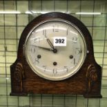 OAK CASED MANTEL CLOCK