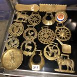TRAY OF HORSE BRASSES
