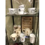 DUCHESS COVENTRY CATHEDRAL BONE CHINA TEASET AND VARIOUS COVENTRY RELATED COMMEMORTIVE CHINA MUGS