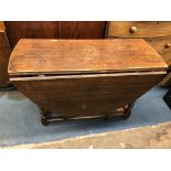 LATE 17TH/EARLY 18TH CENTURY OAK DROP FLAP GATELEG TABLE WITH FRIEZE DRAWER (HEIGHT= 74CM,