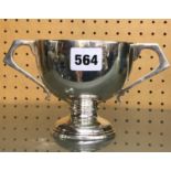 LONDON SILVER PEDESTAL CUP WITH ANGULAR HANDLES 5.