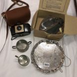 BOXED WWII GAS MASK, VINTAGE CAMERA,