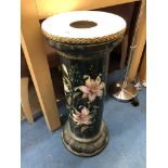 VICTORIAN POTTERY FLORAL JARDINIERE PEDESTAL