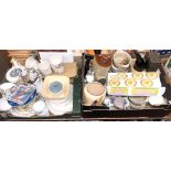 TWO BOXES OF VARIOUS BONE CHINA TEASETS, POTTERY,