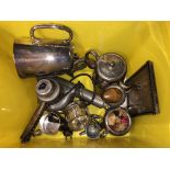 VINTAGE AMERICAN HAIRDRYER, HOTEL PLATE THREE PIECE TEA AND COFFEE SERVICE, TANKARD,