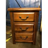 SMALL HARDWOOD THREE DRAWER CHEST