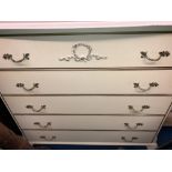 CREAM FRENCH STYLE FIVE DRAWER CHEST