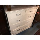 EDWARDIAN WHITE PAINTED TWO OVER THREE DRAWER CHEST