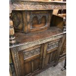 DARK OAK JACOBEAN REVIVAL COURT CUPBOARD